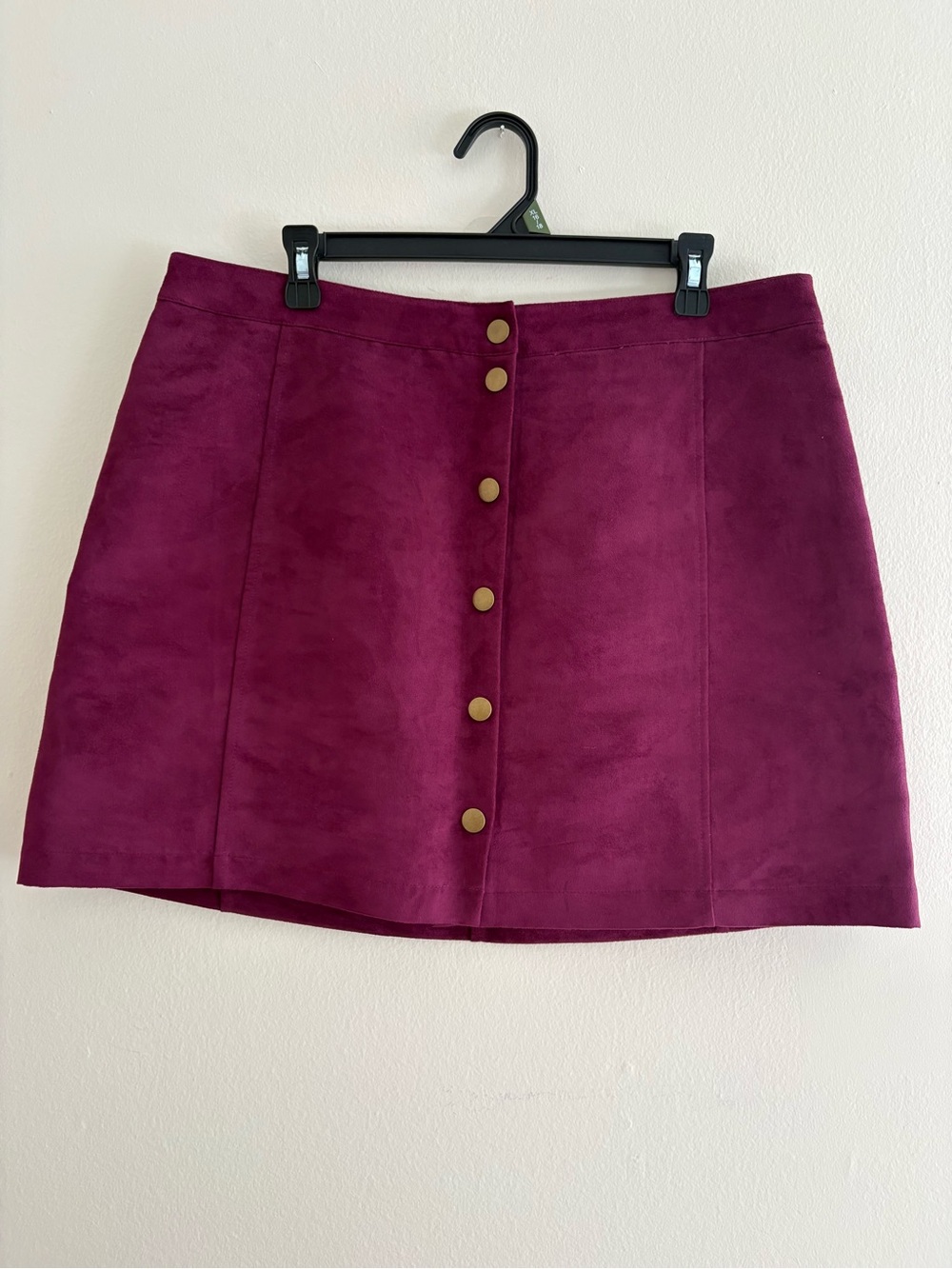 Old Navy Plum Suede-Look Button Front Mini Skirt